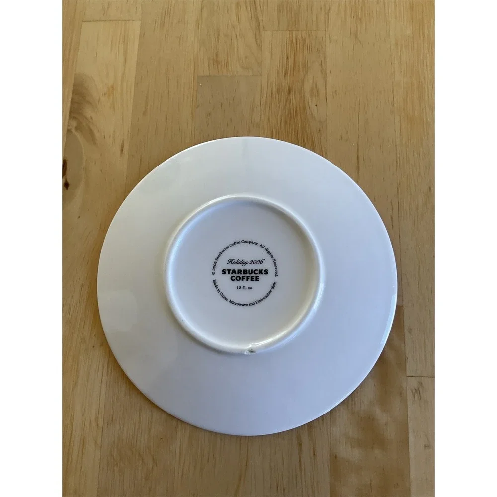 Starbucks Coffee Company Red Holiday 6.5 Inch‎ Saucer Plate Christmas Tree 2006